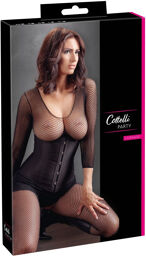 Corset ouvert avec laçage et agrafes frontales Noir