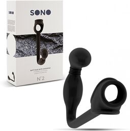 Nº02 Plug anal Cockring Noir 11,4 cm