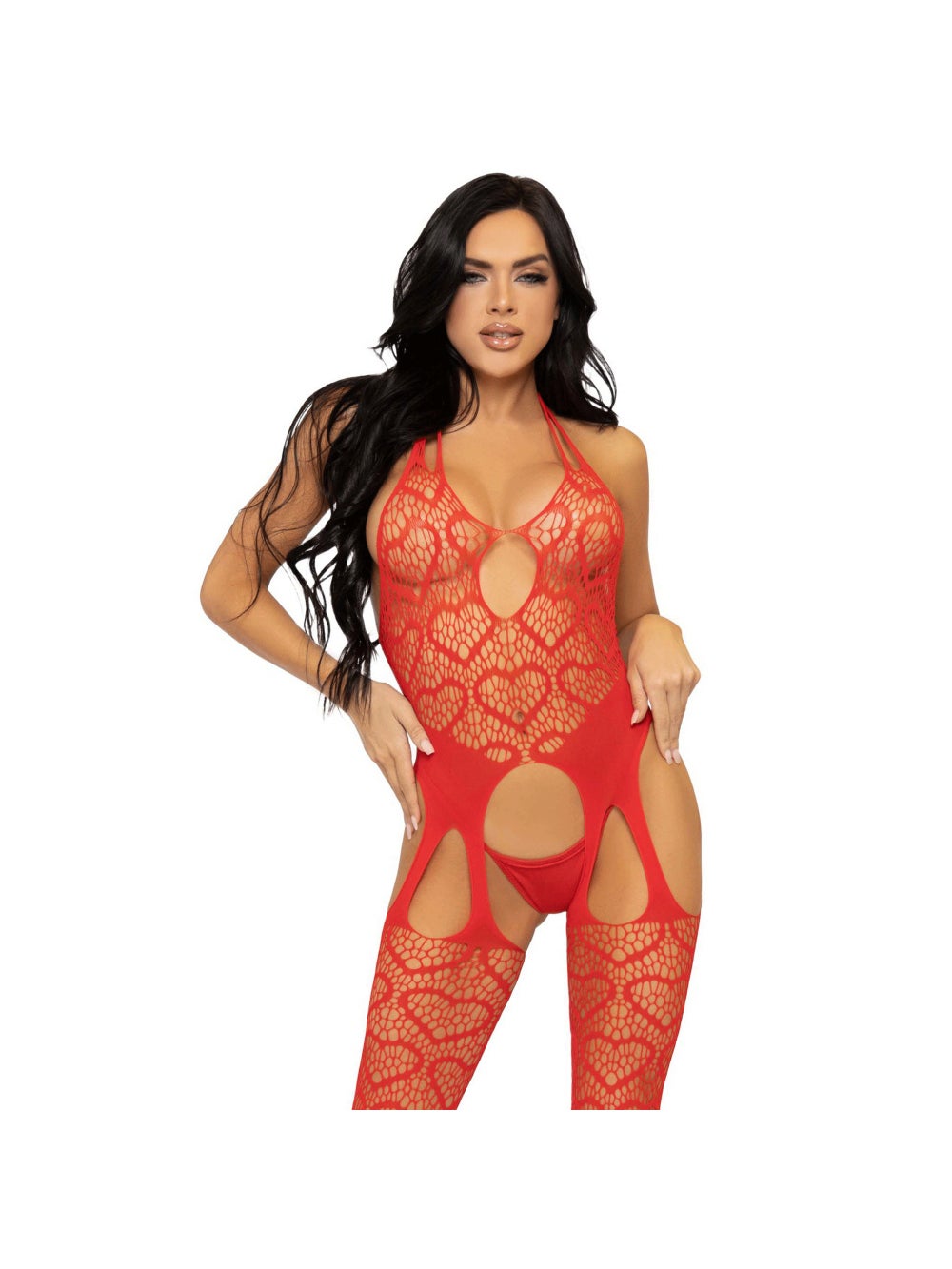 Combinaison 89306 Résille Coeur Rouge