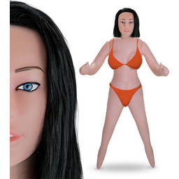 Poupée gonflable réaliste brune réaliste vibrante visage 3D