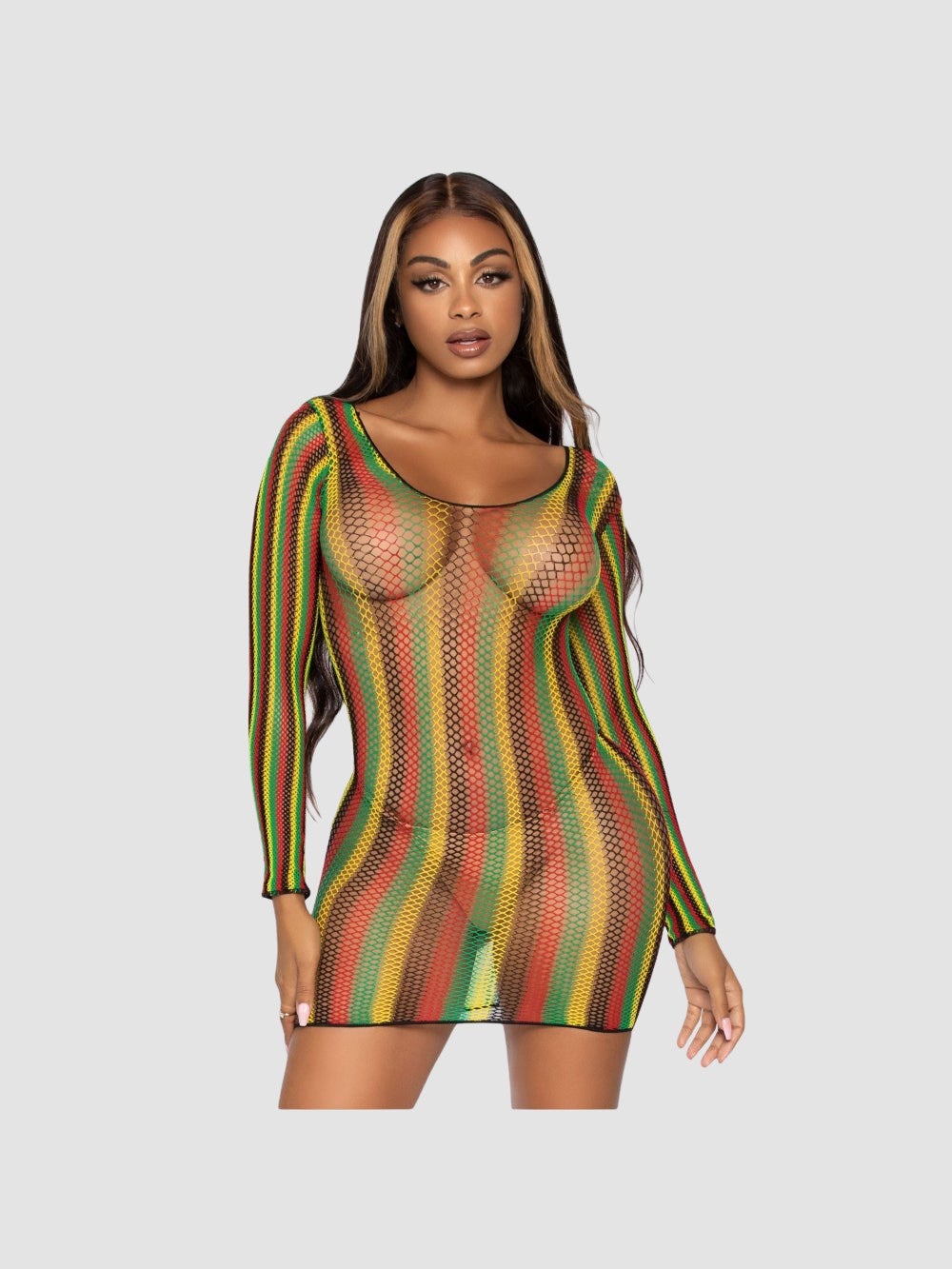 Robe à Manches Longues 86959 Rasta Multicolore