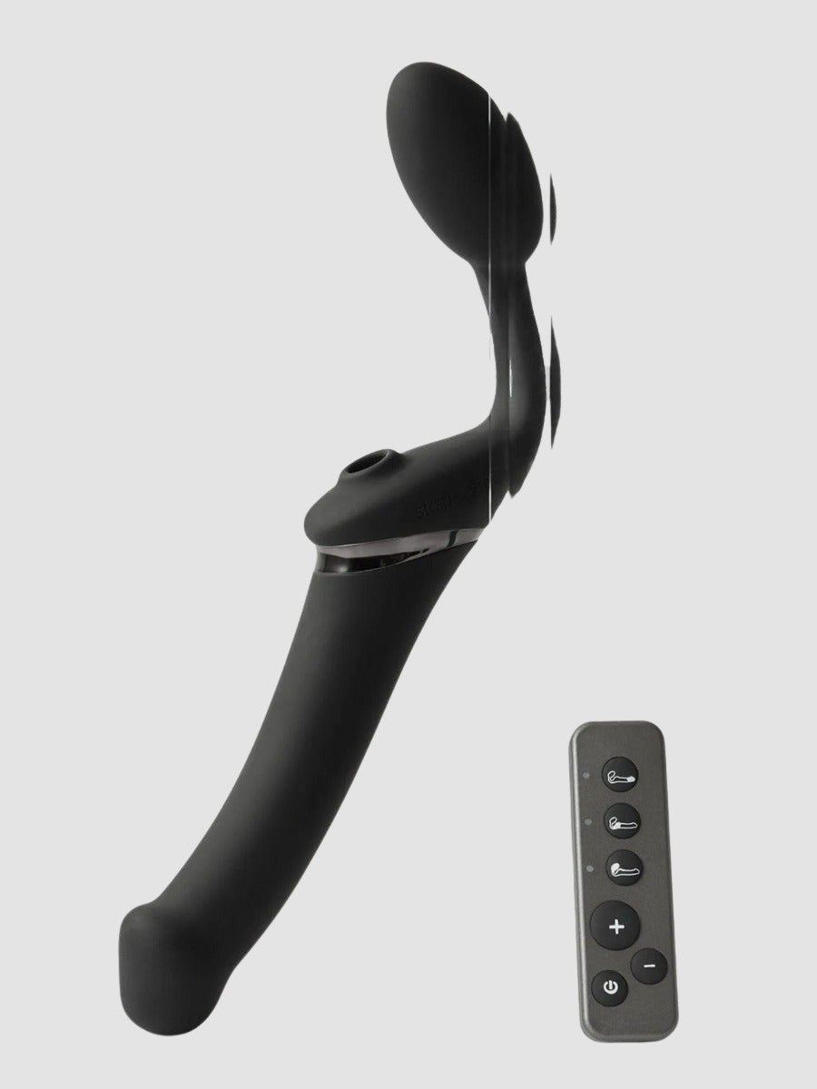 Strap-on vibrant télécommandé Multi Orgasm noir L