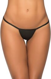 String ficelle en Y wetlook noir - MAL1048WBK Noir
