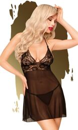 Nuisette et string assorti Noir Bedtime story - PH0081BLK Noir