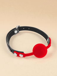 Bâillon à boule rouge silicone Rouge