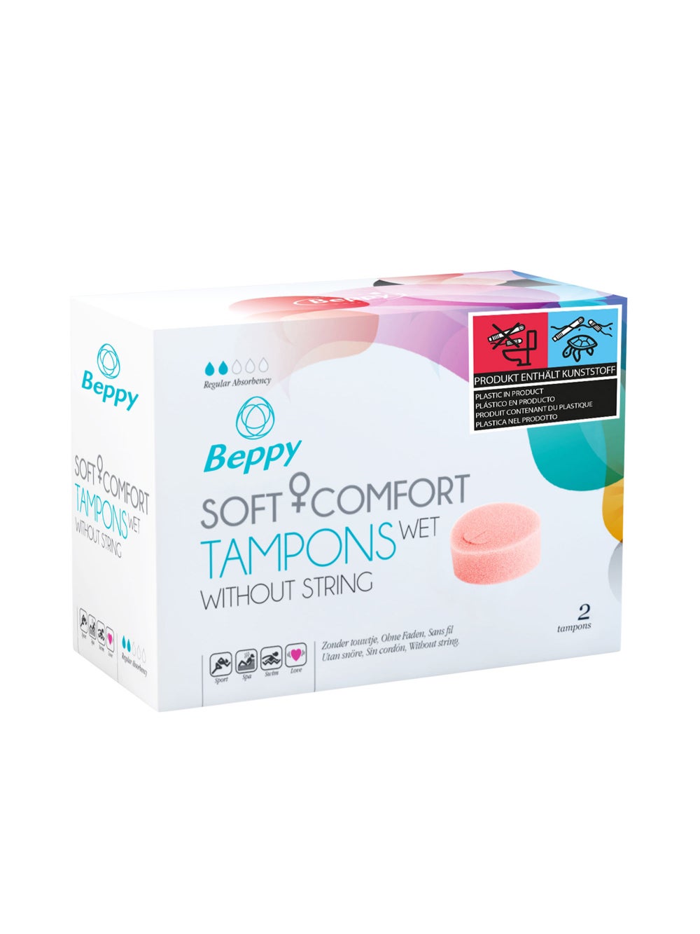 Éponges Menstruelles Soft + Comfort WET Tampons Boîte de 2