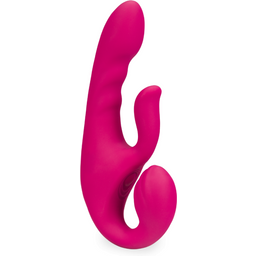 Strap-on rabbit vibrant avec stimulateur de clitoris EchoTouch