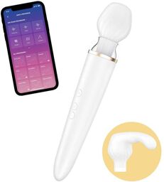 Double Wand-er Vibromasseur Wand Connecté Blanc