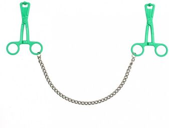 Pinces à seins modèle ciseaux avec chaînette