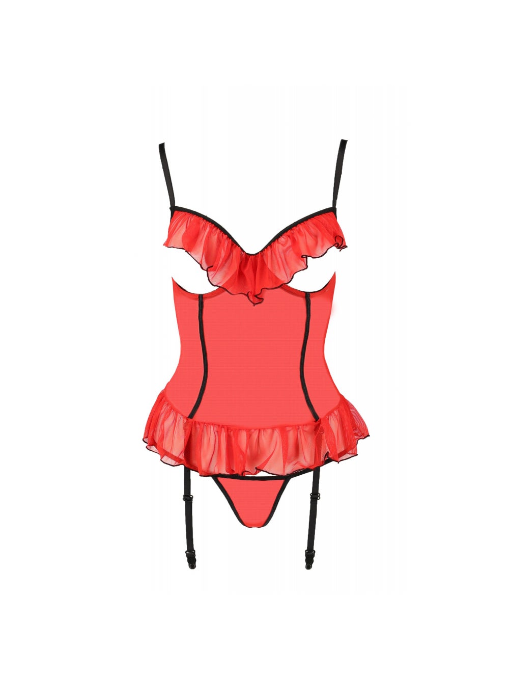 Guêpière Ouverte Cherry Devil Collection Rouge