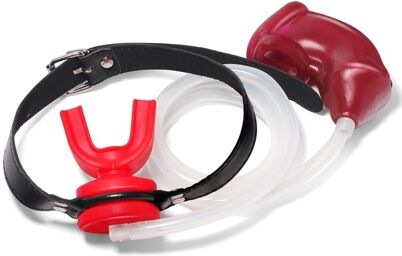 Bâillon Urinoir avec Cage souple Rouge