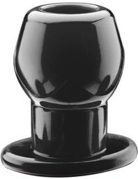 Ass Tunnel Plug Silicone Noir Medium 7 x 5.2 cm