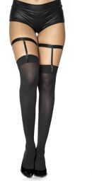Jarretière porte-jarretelles et bas noir opaque Noir