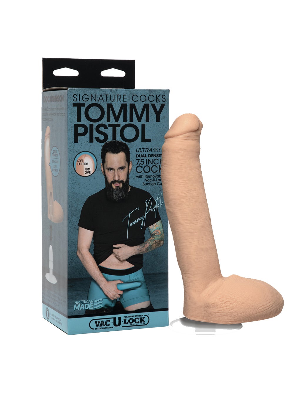Gode avec testicules Tommy Pistol 17,8 cm Signature Cocks