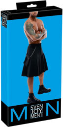 Kilt style masculin noir avec poche amovible Noir
