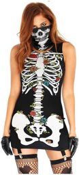 Costume Robe Squelette Noir