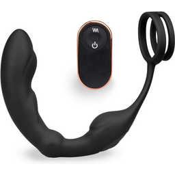 Vibromasseur vibro homme gode anal Stimulateur de prostate vibrant et cockring Hedonism - Noir