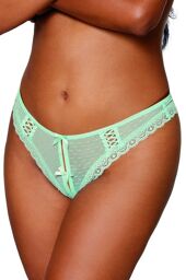 String ouvert à l'entrejambe vert menthe avec laçage à l'arrière - DG1480MIN Vert