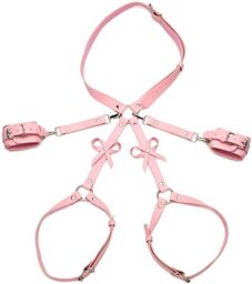Harnais de bondage avec nœuds M/L - Rose