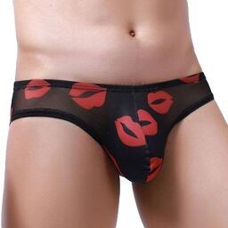 Slip sexy Kiss Lips Noir