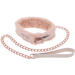 Sportsheets – S&M Peaches ‘n CreaMe Collier en Fourrure & Laisse – Crème