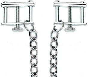 Pinces à seins avec vis reliées par une chaînette