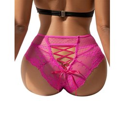 - Culotte de luxe en dentelle avec lacets - rose
