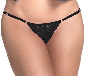 String dentelle noire - MAL107BLK Noir