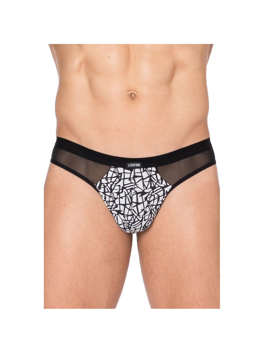 Tanga imprimé graffiti New Look noir & blanc