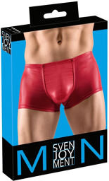 Boxer effet push-up en matière brillante rouge Rouge