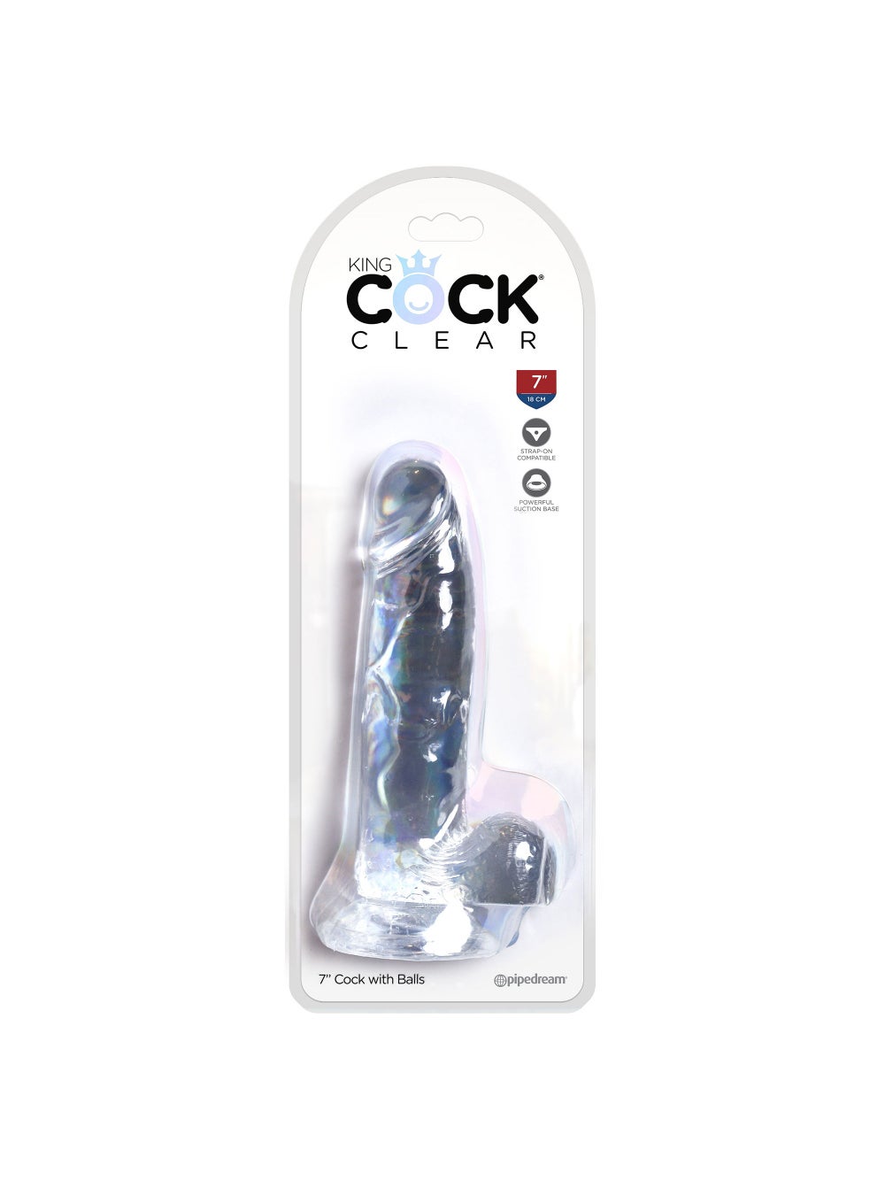 Gode avec Testicules 17,8 cm King Cock Clear