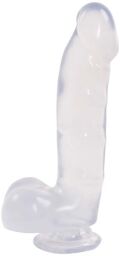 Gode Ventouse avec Testicules Jelly Jewels Transparent