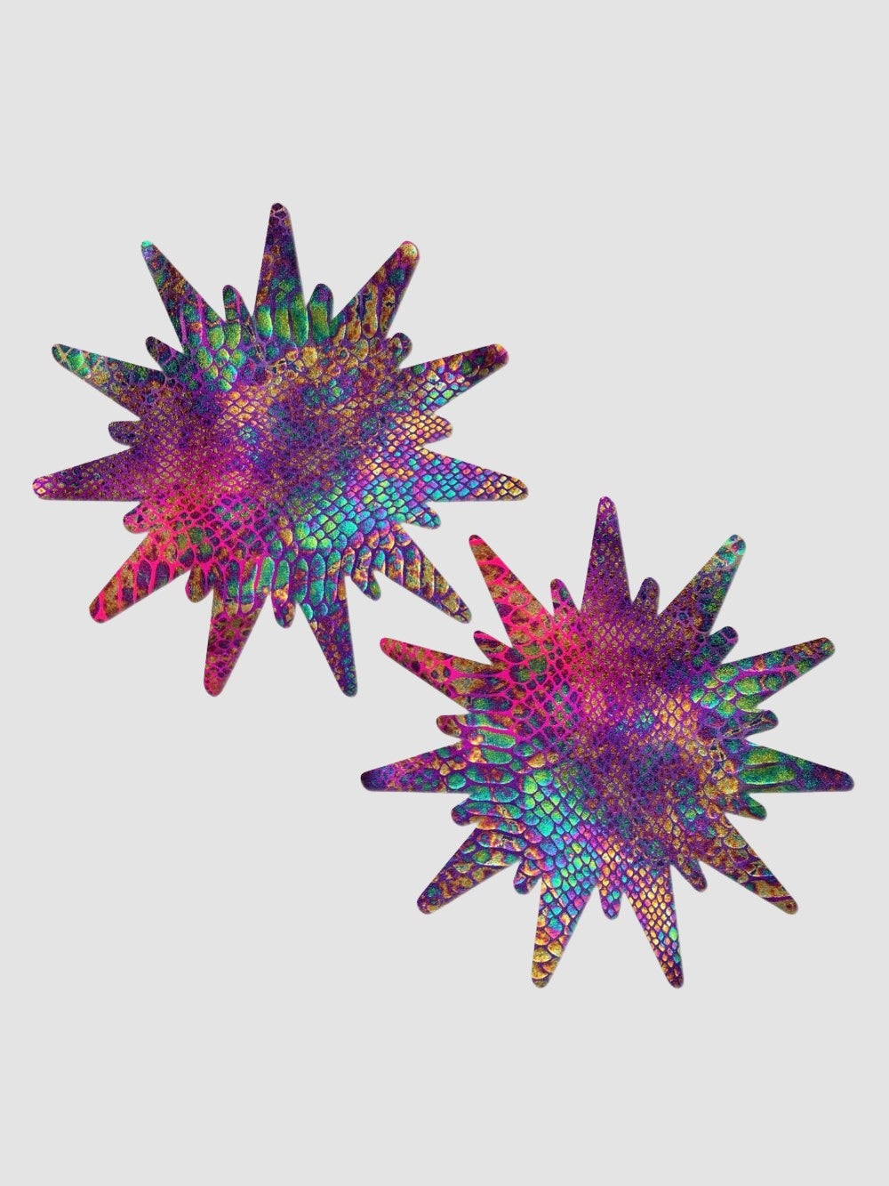 Caches-Tétons Cristaux Peau de Serpent Arc-En-Ciel