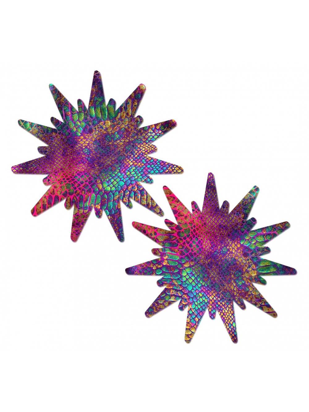 Caches-Tétons Cristaux Peau de Serpent Arc-En-Ciel