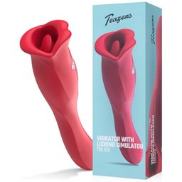 - Vibromasseur avec stimulateur clitoridien lécheur - Rouge