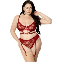 Ensemble de Lingerie avec Porte-jarretelle Amovible Grande Taille