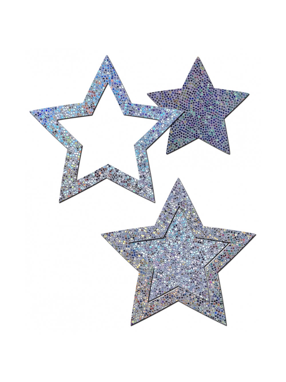 Caches-Tétons Peek-A-Boob Étoile Argentée