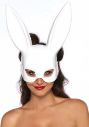 Masque Lapin Façon Bal Masqué Blanc
