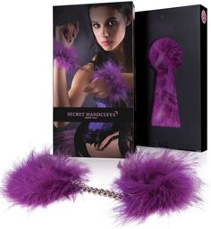 Purple marabou handcuffs 3415v Violet