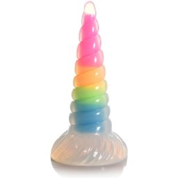 XR Brands - Gode en Silicone Luminescent Arc-en-ciel