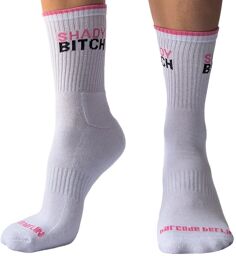 Chaussettes blanches Shady Bitch Barcode