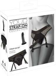 Set Strap-on avec gode en silicone doux et porte-jarretelles ajustable