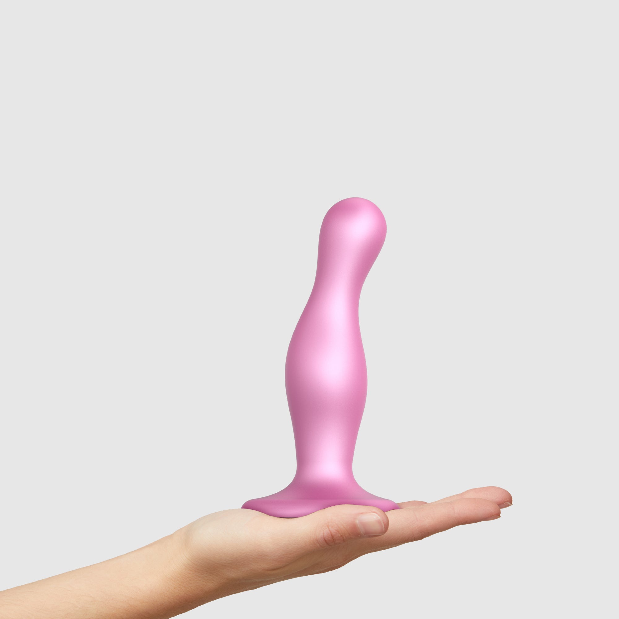 Dildo Plug Curvy Rose dragée Métallique