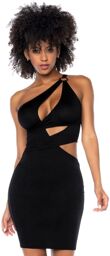 Robe de soirée asymétrique noire Noir