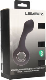 Vibromasseur en silicone pour prostate avec boucle - Noir