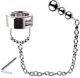 Ballstretcher en métal avec Plug Boules Cbt Ass 36mm   Plug 6 x 2.5cm