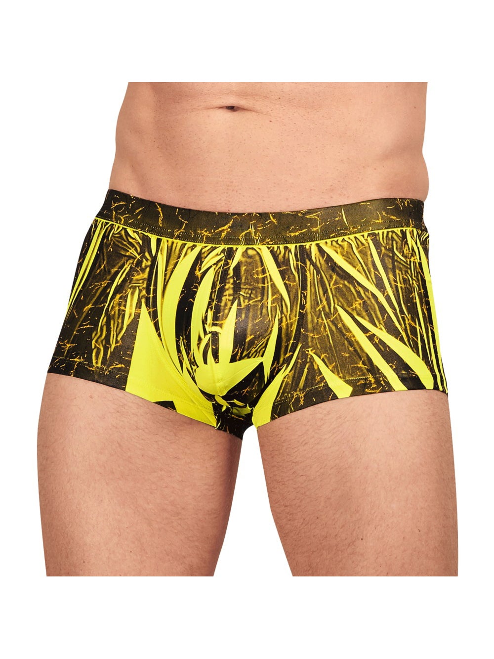 Boxer Motifs Flammes Noir & Jaune