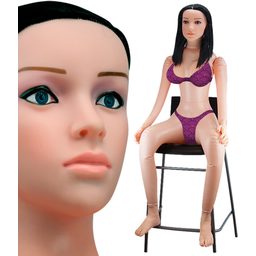 Poupée gonflable réaliste brune assise vibrante Céline