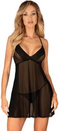 Latinesa babydoll et String - Noire Noir
