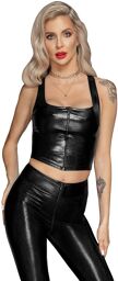 Top zippé snake wetlook Noir